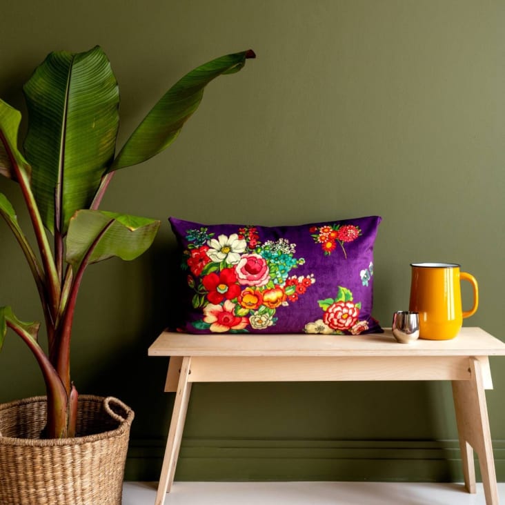 Housse coussin en imprimé fleuri 60x60 cm (lot de 2) vert Mango Home