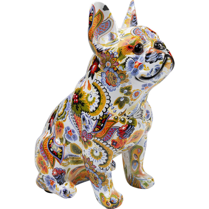 Figura decorativa moderno in resina multicolore 22x13x30 cm FRENCH BULLDOG