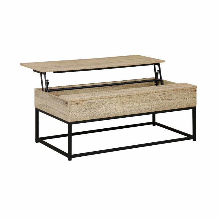 Table basse industrielle métal et effet bois avec plateau relevable-Loft cropped-5