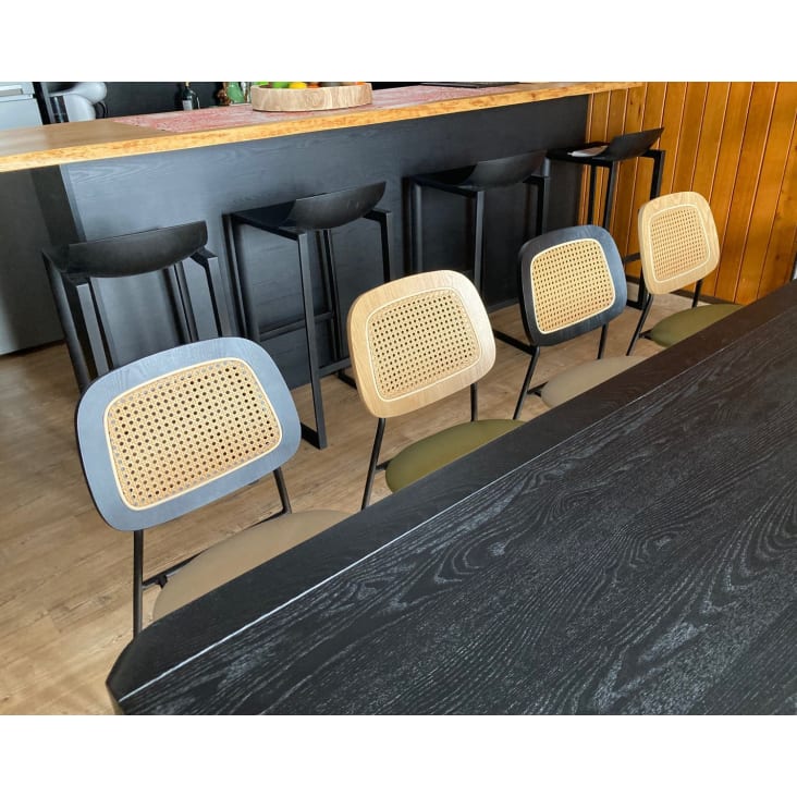 Lot de 2 chaises de repas simili cuir beige-Memphis cropped-5