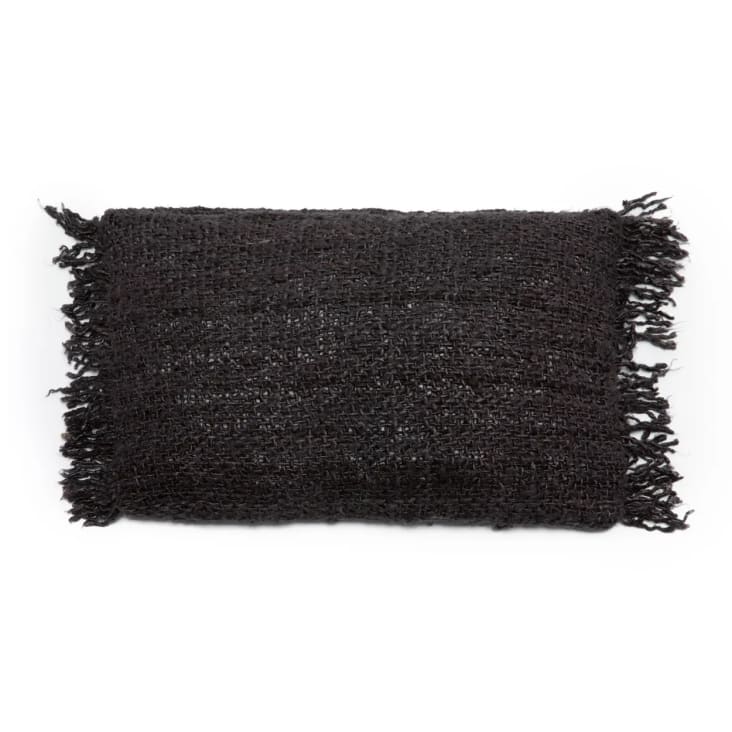 Coussin en coton noir 30x50-COWRIE