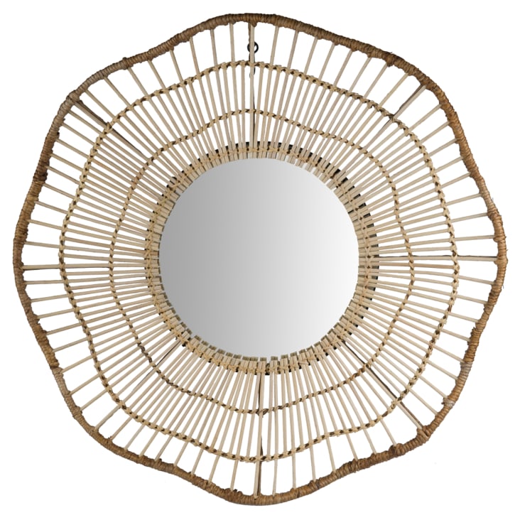 Specchio in rattan D67 cm Oliva