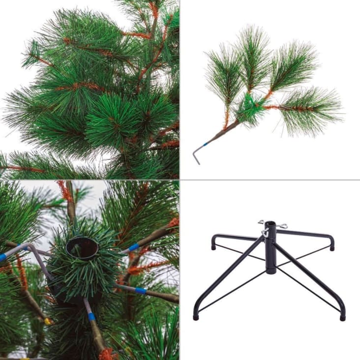 Lujoso árbol De Navidad Con Forma De Pino, 210 Cm, 1000 Ramas, Color Nieve, Blanco