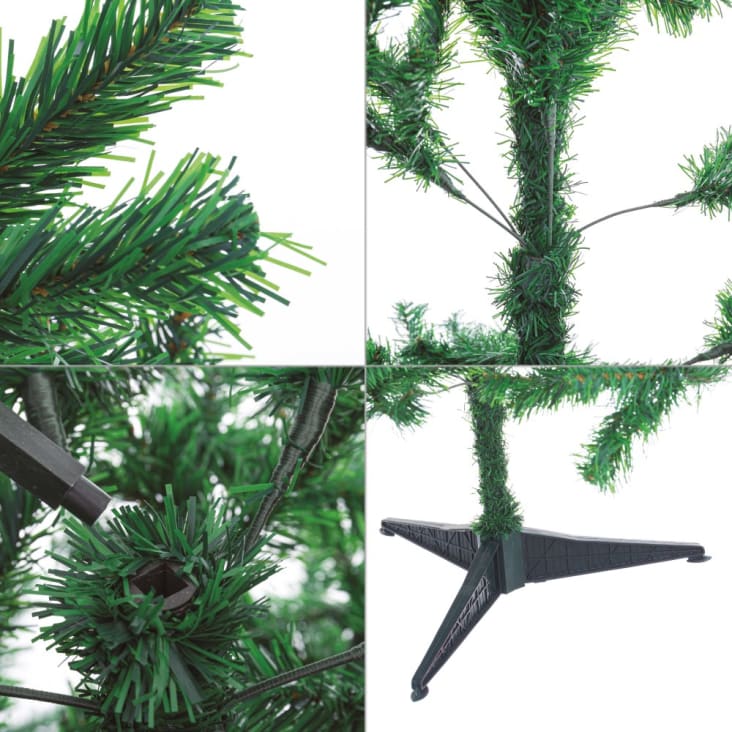 Árbol De Navidad Artificial DAYRON 180/210 Cm - Ramas Abatibles, Soporte Metálico, Fácil Montaje