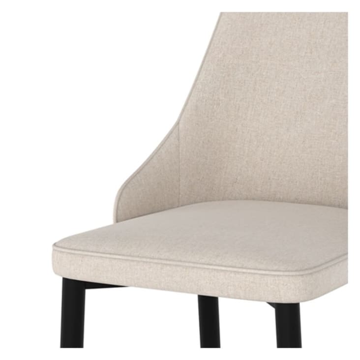 Chaise en tissu beige et pieds en métal (lot de 2)-Pipo cropped-3