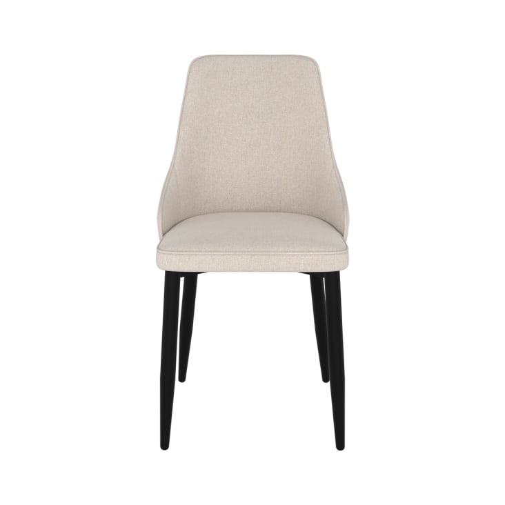 Chaise en tissu beige et pieds en métal (lot de 2)-Pipo cropped-5