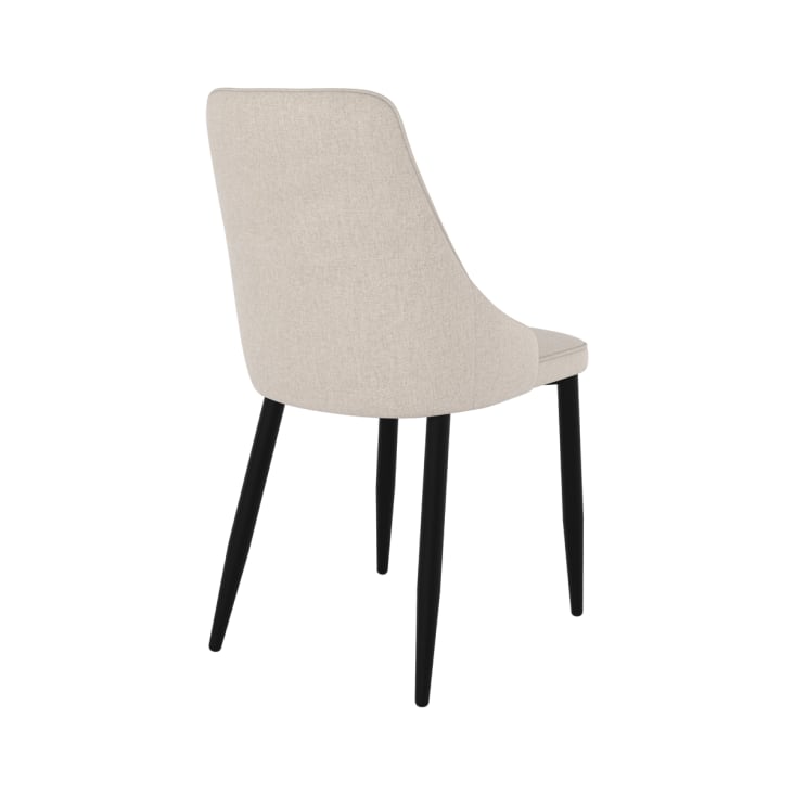Chaise en tissu beige et pieds en métal (lot de 2)-Pipo cropped-7