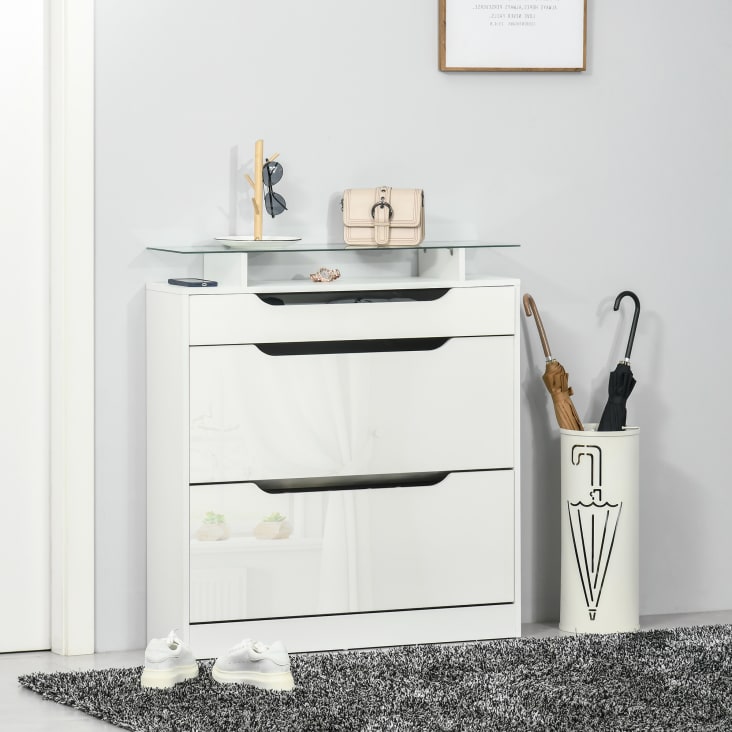 Mueble Zapatero Blanco 89x23x96 cm Maisons du Monde