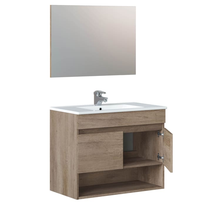 Mueble de baño 3 cajones con espejo, sin lavabo, 100 cm DEVIN, Maisons du  Monde