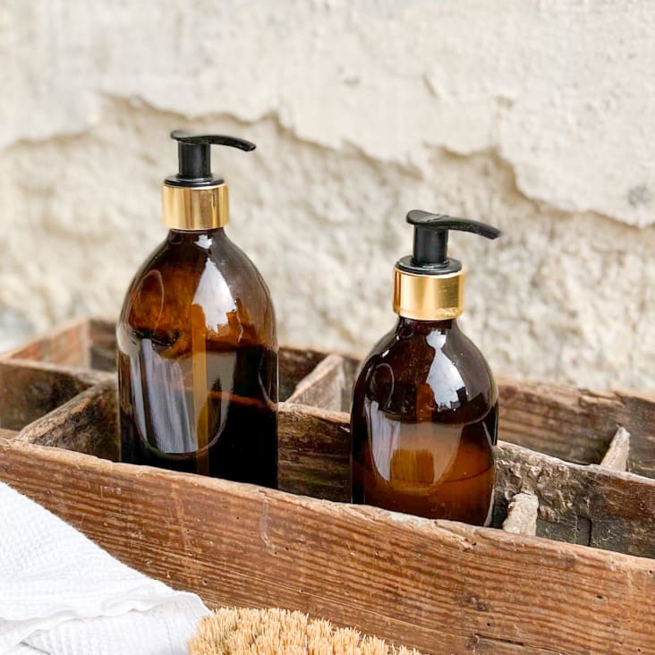 Distributeur de savon en verre ambré 500ml BURETTE
