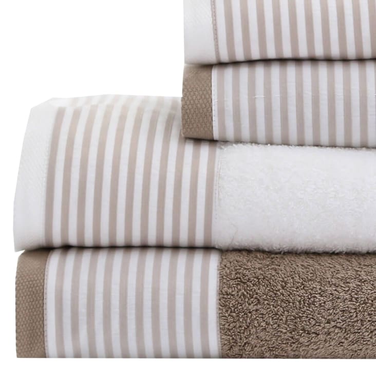 Juego toallas 2 piezas cenefa jacquard hojas algodón 100% 500gr