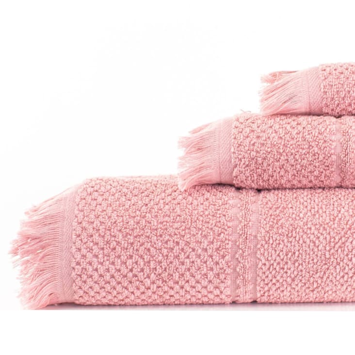 negro Conquistador exageración Juego 3 toallas flecos 550 gr/m2 rosa 100% algodón FRANJAS | Maisons du  Monde