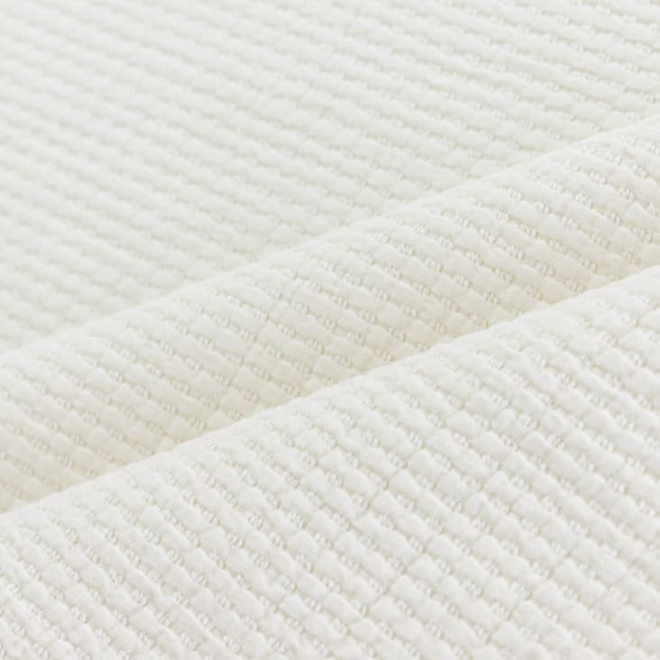 Colcha blanca con volante 100% algodón prelavado 220x260 cm DULCE
