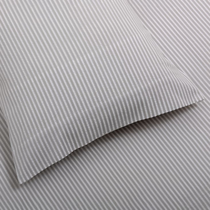 Funda nórdica gris con rayas anchas 100% algodón 160x220 cm ESPINHA