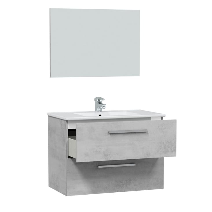 Mueble de baño modular y suspendido sin lavabo con 4 cajones y 1