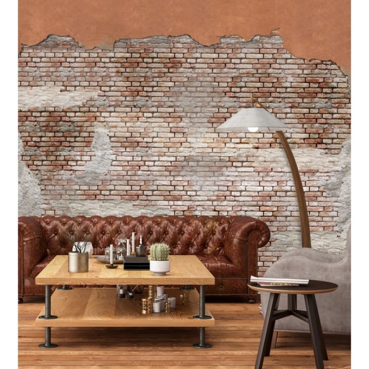 Papier peint intissé mur briques loft gris 1005x52cm LOFT