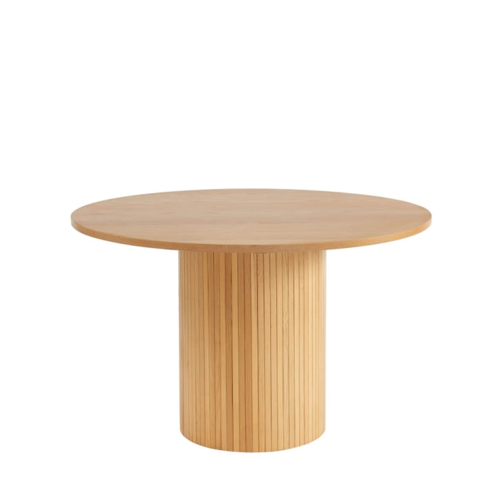 Table à manger ronde en bois D120cm bois clair-Mati
