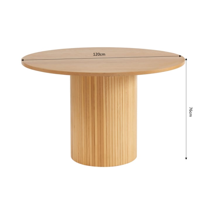 Table à manger ronde en bois D120cm bois clair-Mati cropped-8