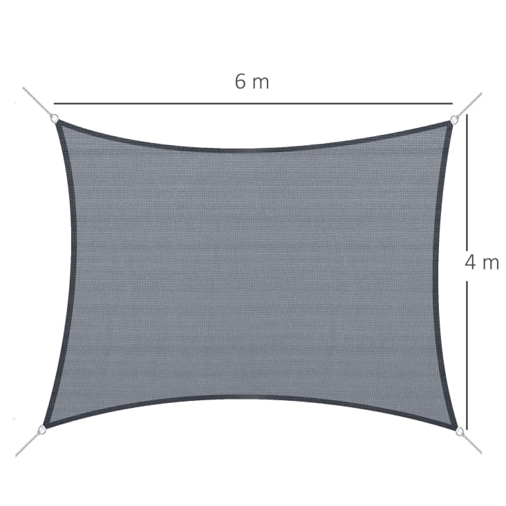 Voile d'ombrage rectangulaire 6L x 4l m gris cropped-3