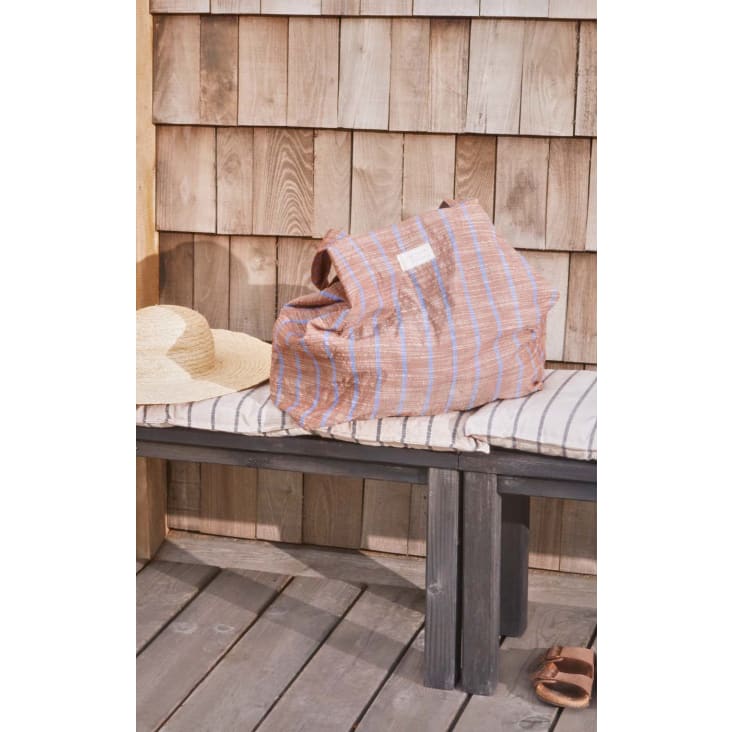 Sac de plage marron en polyester recycl H38x67x24cm Kyoto