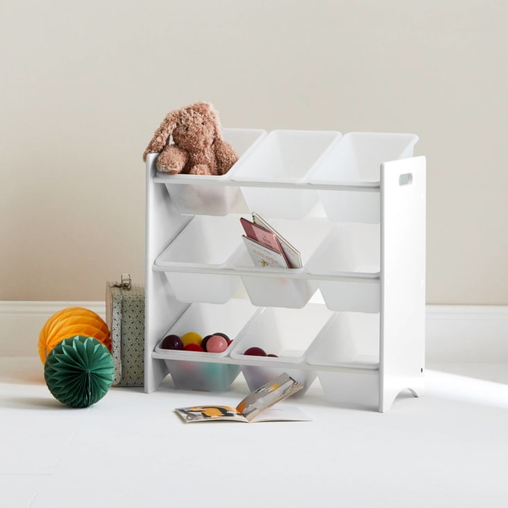 Caja infantil para juguetes con tapa abatible blanco Tobias Maisons du Monde