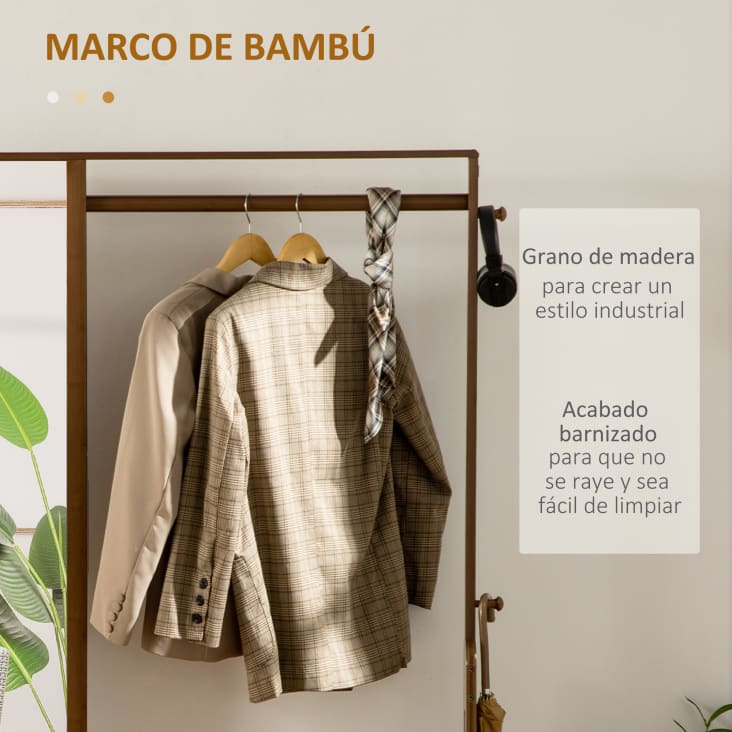 Perchero con cajones 113 x 33 x 169.5 cm color marr n Maisons du