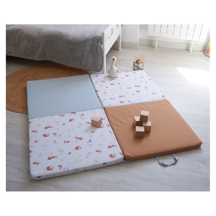 Tapis d'éveil patchwork Montessori pour bébé 120cm x 120cm [Fait