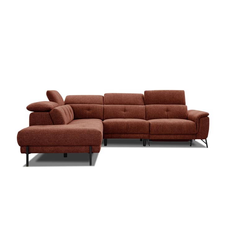 Canapé d'angle gauche 5 places avec une relax électrique tissu brique-Avena cropped-4