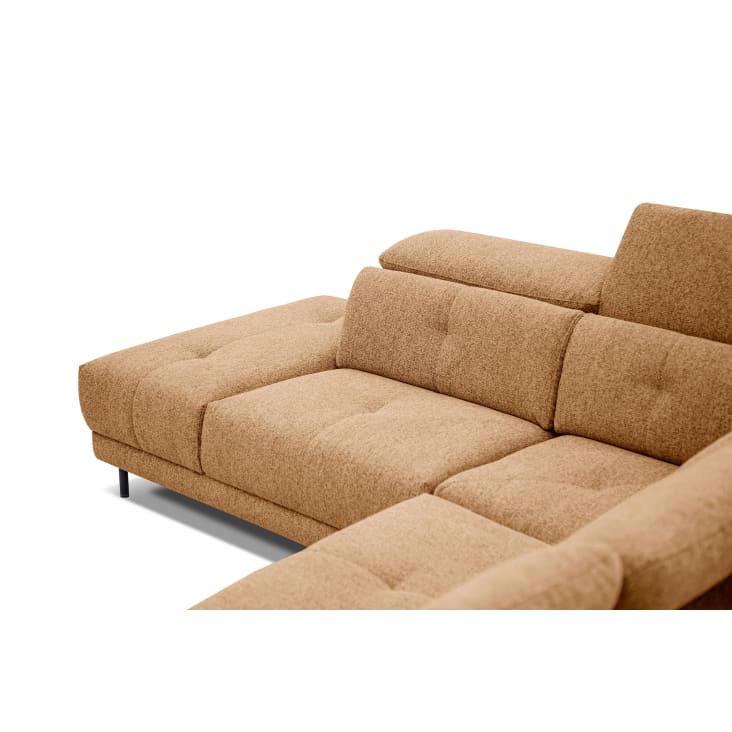 Canapé d'angle gauche 5 places avec une relax électrique tissu orange-Avena cropped-6