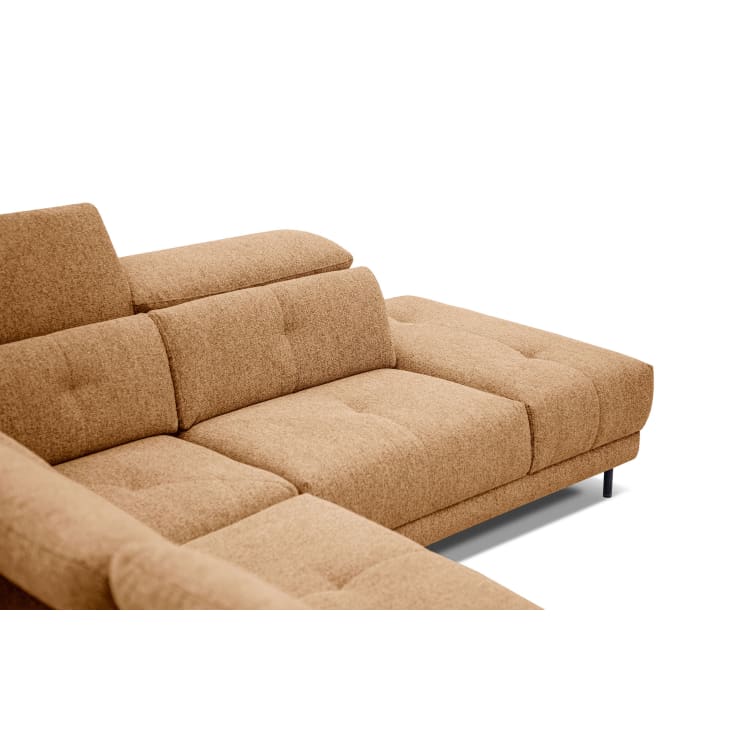 Canapé d'angle droit 5 places avec une relax électrique tissu orange-Avena cropped-6