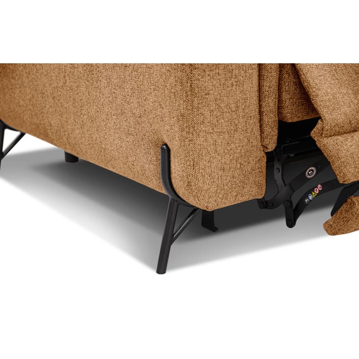 Canapé d'angle droit 5 places avec une relax électrique tissu orange-Avena cropped-8