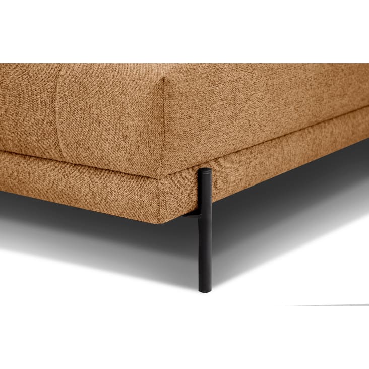 Canapé d'angle droit 5 places avec une relax électrique tissu orange-Avena cropped-9