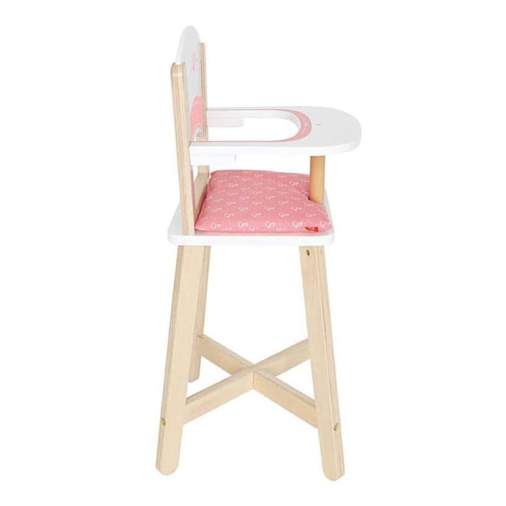Chaise haute poupon - Accessoire mobilier pour poupée en bois