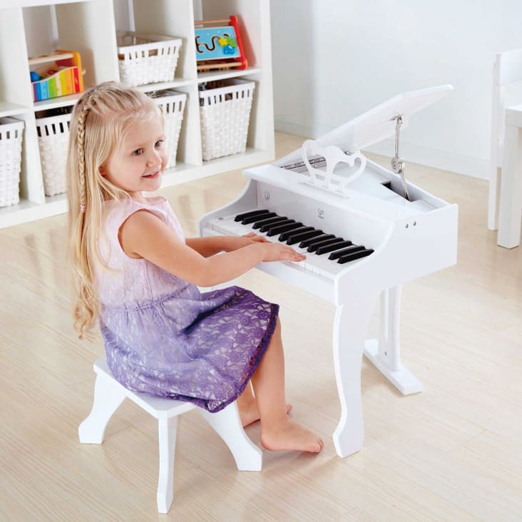 Piano à Queue Enfant En Bois 30 Touches Tabouret Inclus - Jeux d