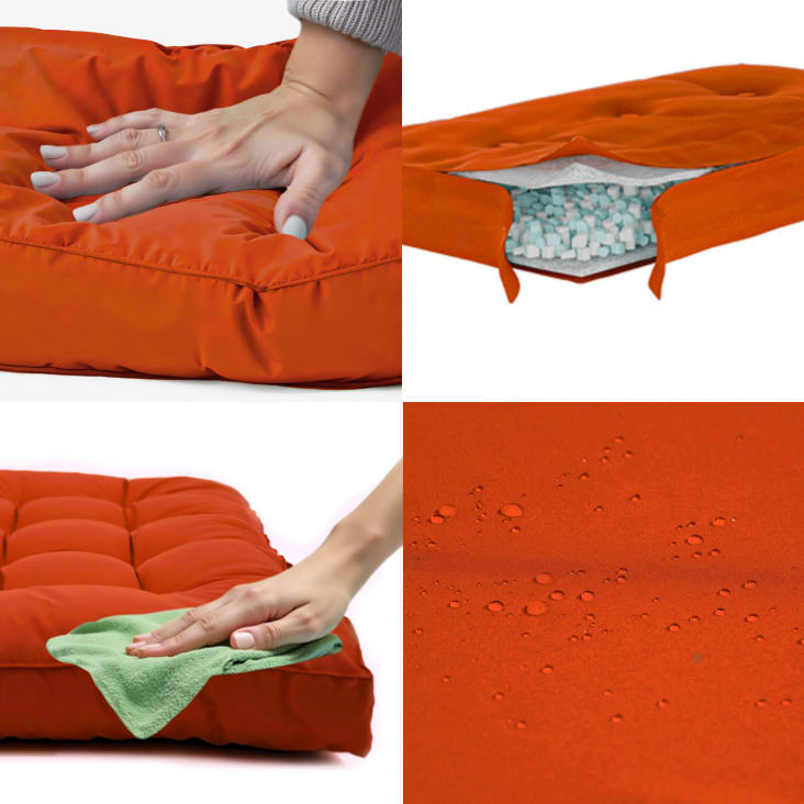 Materassino per lettino prendisole in poliestere 185x55 cm arancione cropped-3