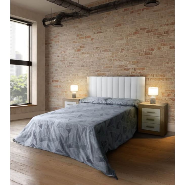 Cabecero cama 150 cm acolchado vertical símil piel blanco BUDAPEST