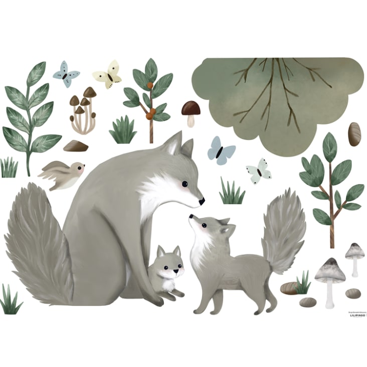 Adesivi famiglia della volpe 64 x 90 cm kharu maisons du monde