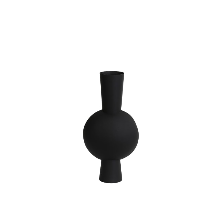 Vase métal noir 22x14x40cm-Kavandu