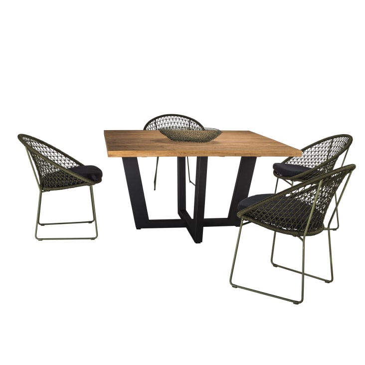 Lot de 2 fauteuils de table extérieur polypropylène et pieds en métal-Bao bao cropped-4