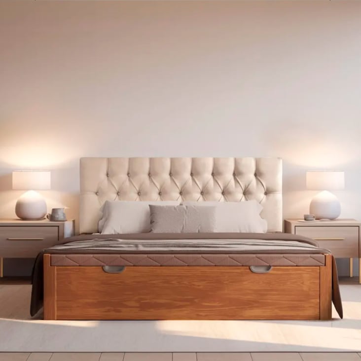 Canapé de madera tapizada color cambrian 200x200 MORFEO LUXE