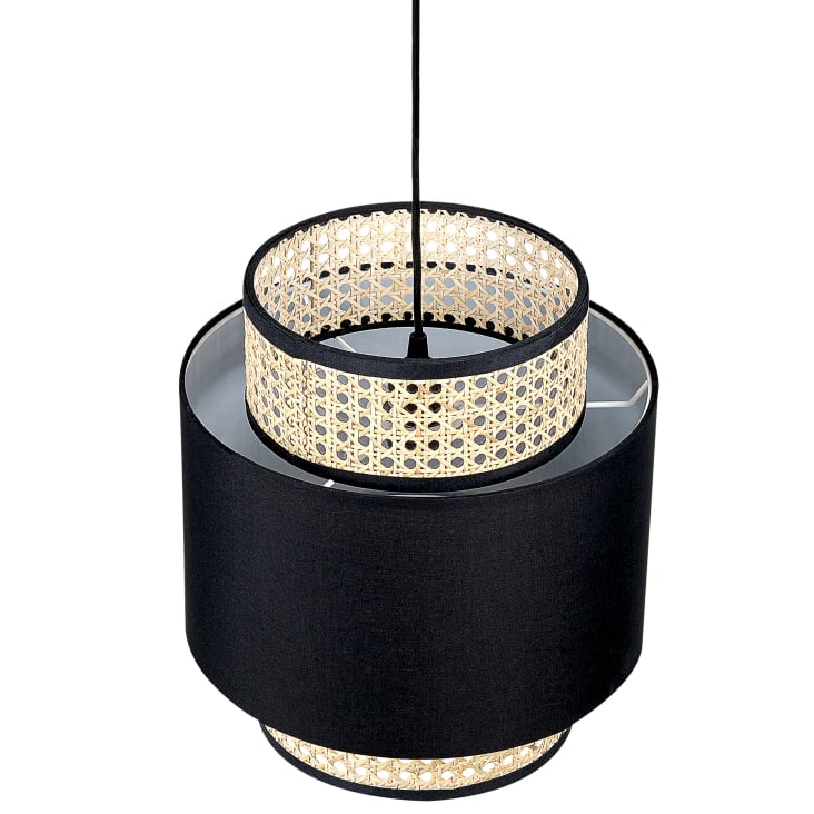 Lampe suspension en rotin noir et naturel-Boeri cropped-3