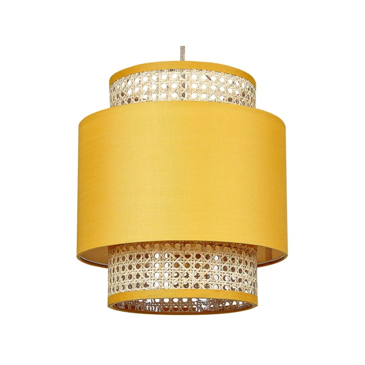 Lampe suspension en rotin jaune et naturel-Boeri