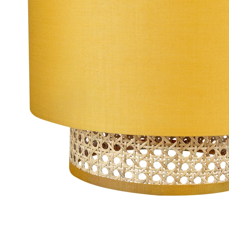 Lampe suspension en rotin jaune et naturel-Boeri cropped-4