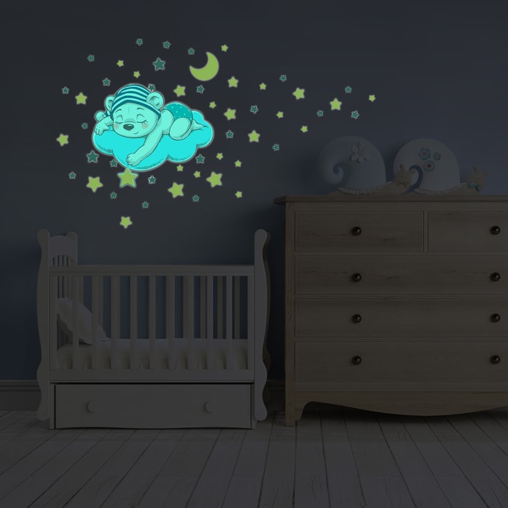 Stickers mural phosphorescents lumineux ourson 90x105cm cropped-7