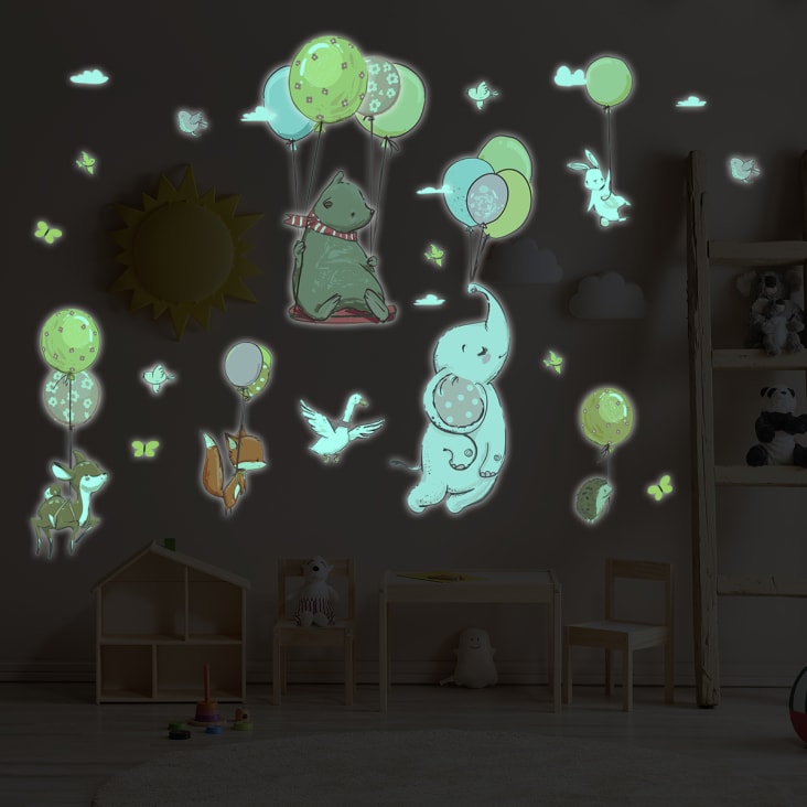 Stickers mural phosphorescents lumineux animaux 160x120cm cropped-5