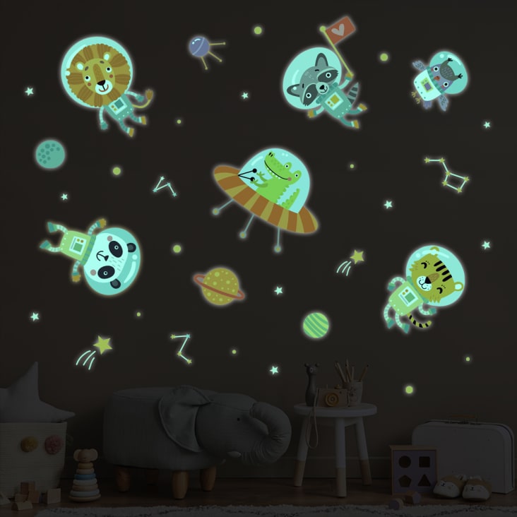 Stickers mural phosphorescents lumineux aventuriers 100x70cm cropped-5