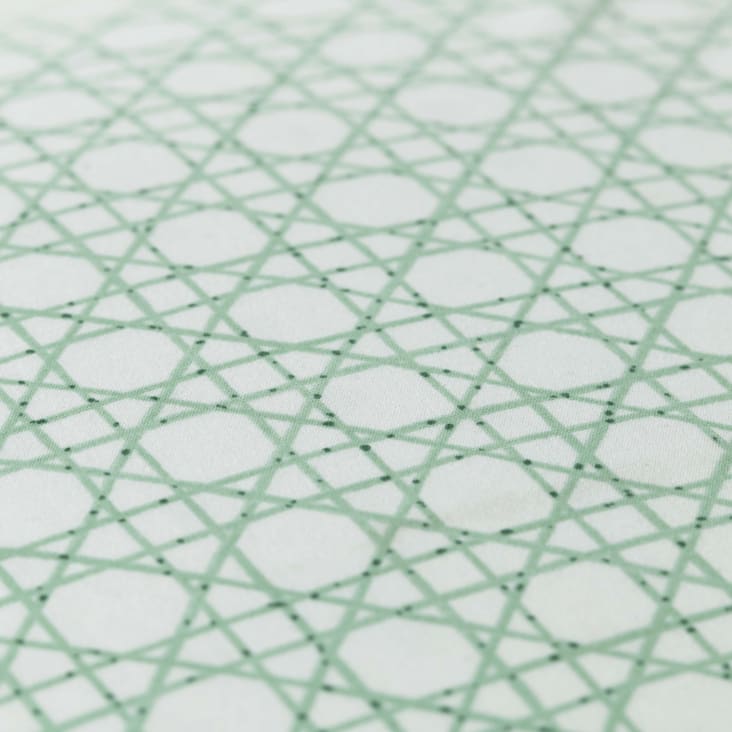 Taie d'oreiller carrée coton et lin imprimé vert 64 x 64 cm-Aloevera cropped-10