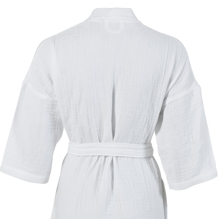 Peignoir femme gaze de coton biologique blanc