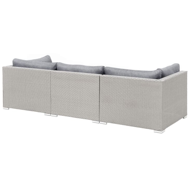 Divano da giardino modulare 4 posti rattan grigio chiaro sinistro II Sano