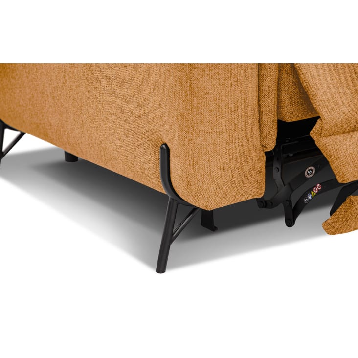 Canapé droit 3 places avec une relax électrique à gauche tissu orange-Avena cropped-6